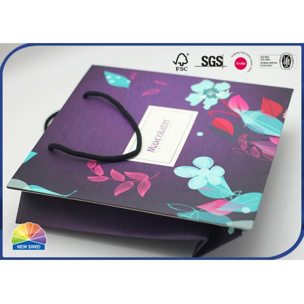 4C Printed Paper Packaging Special Bag Matte Lamination With Nylon Handle
