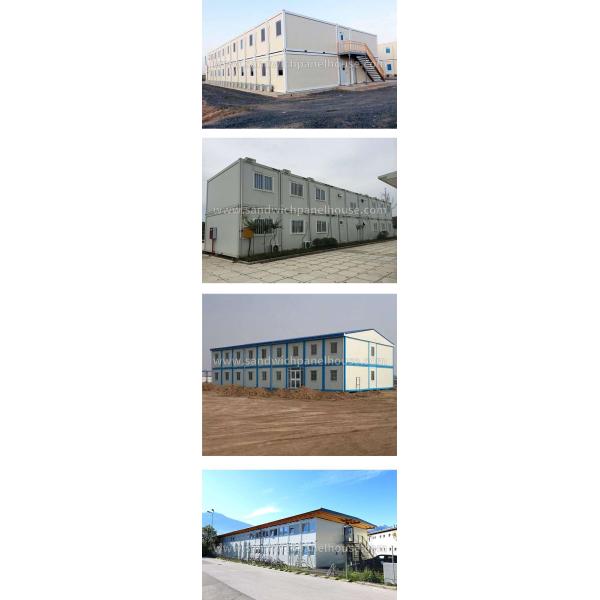 Temporary Light Steel Frame Prefab House White Grey 50/75/100mm Thickness