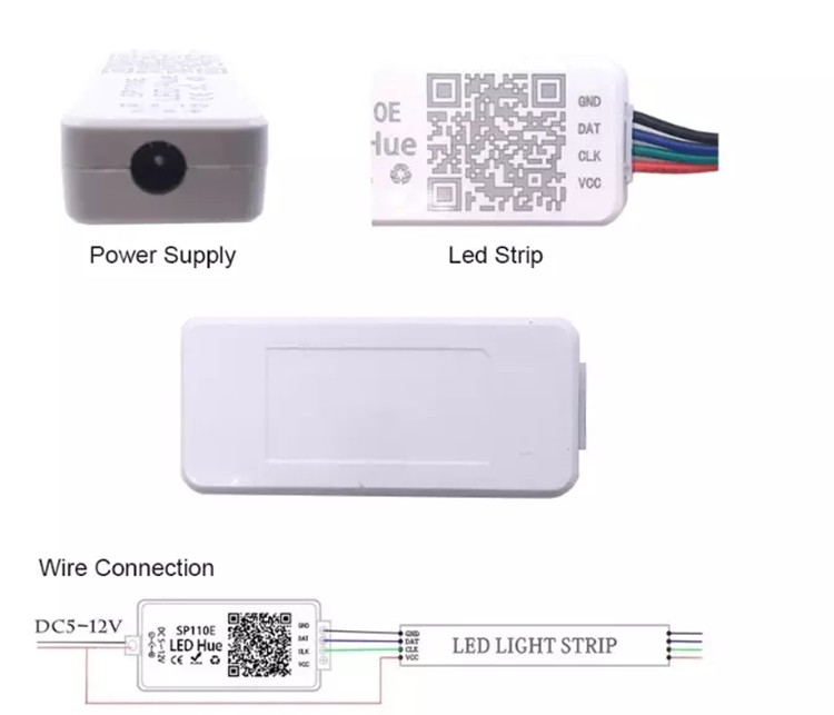 DC 12V Sp110e LED Controller Mini SPI With Phone Bluetooth App Control