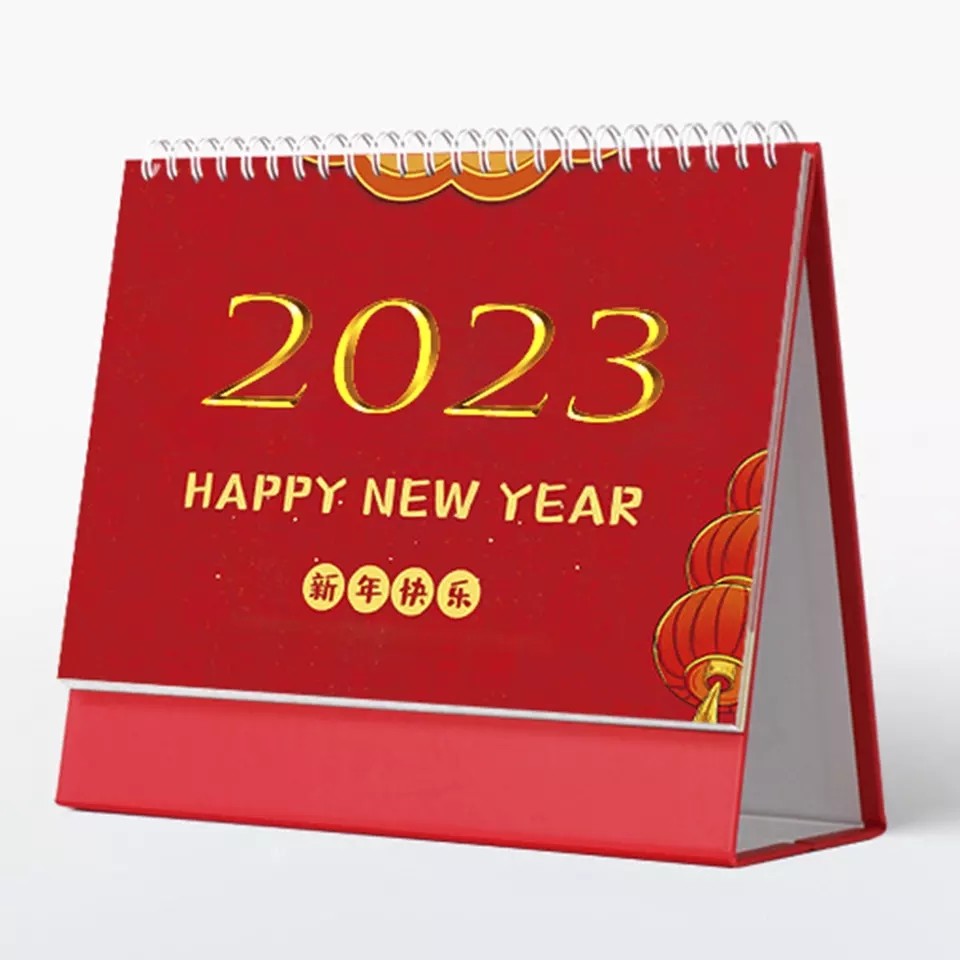 China Cardboard 190x260mm Printable Desk Calendar Double Wire O Binding wholesale