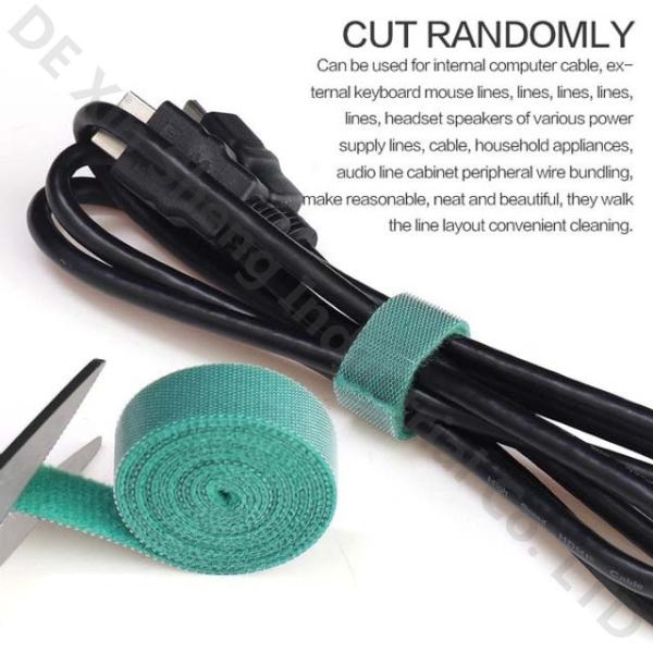 60% Nylon 40% Polyester Hook And Loop Cable Ties Velcro Cable Wrap