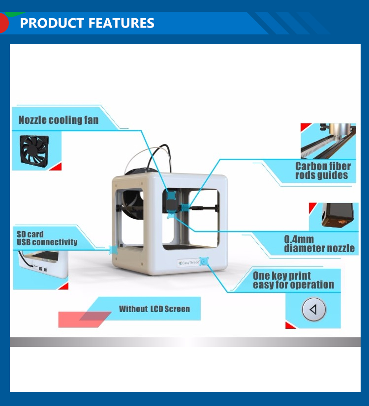 Easthreed High Resolution Hobby 3D Printer Low Weight With Nice Building Platform