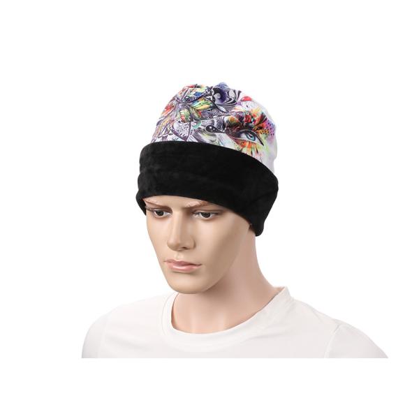 Unisex Winter Hats Velvet Warm Digital Printed Multifunctional One Size