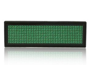 Green Programmable LED Name Badge 92x27x7 mm With Mobile Port