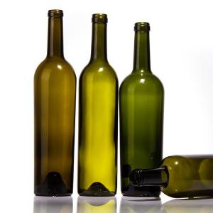 China Tequila Custom Empty Round 500ml 750ml Clear Frosted Glass Red Wine Bottle with Seal Caps wholesale
