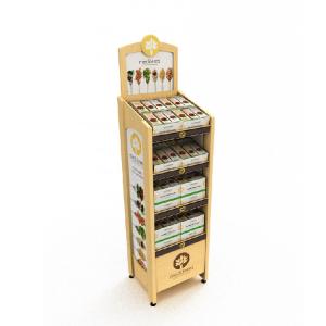 China Pinewood Pop Pos Display Candy Display Stand With Levelers For Candy Stores wholesale