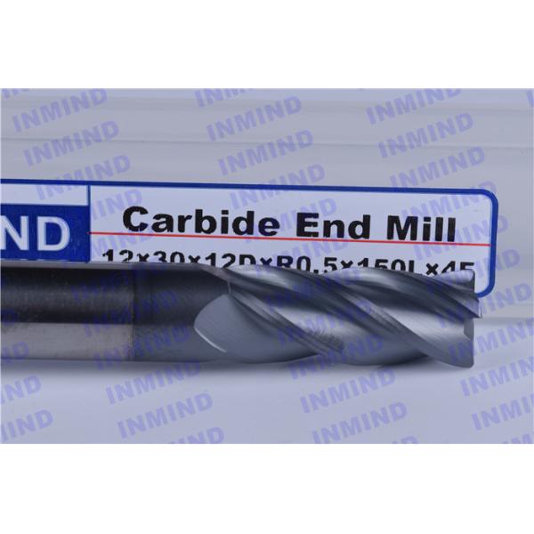 Corner Radius Carbide Milling Tools / Long Series End Mill For Stainless Steel