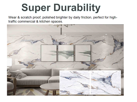 Seamless Monolithic Surface PVC Marble Sheets For Wall Cladding