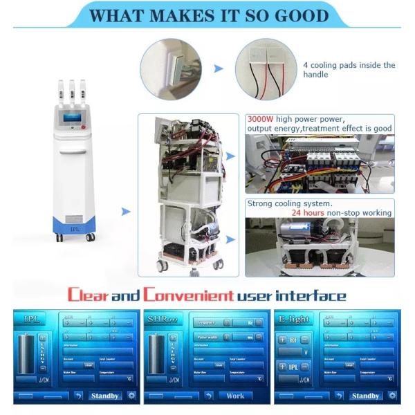 Multifunctional 3 handles ipl laser hair removal machine by Beijing Nubway laser ipl hair