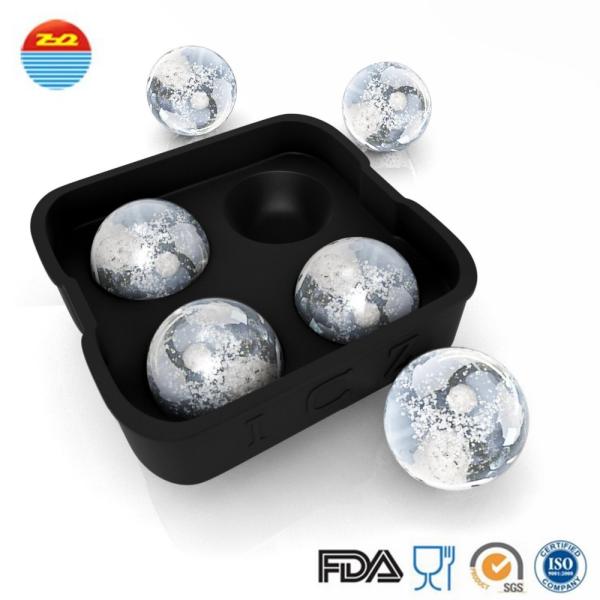 Quality 4 ice cream ball large wholesale make your own custom silicone ice cube tray chocolate mold for sale