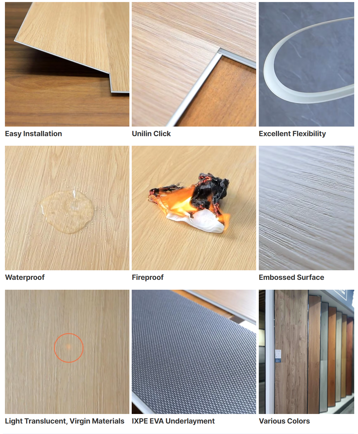 Stone Plastic Composite SPC Wood Flooring Locking Wear Resistant 6mm 7mm 8mm
