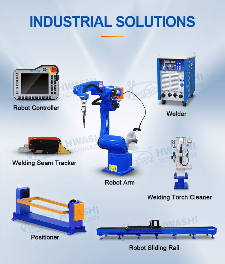 Hwashi Industrial Welding Robots 1.4m Arm Length For Stainless Steel Well Lid
