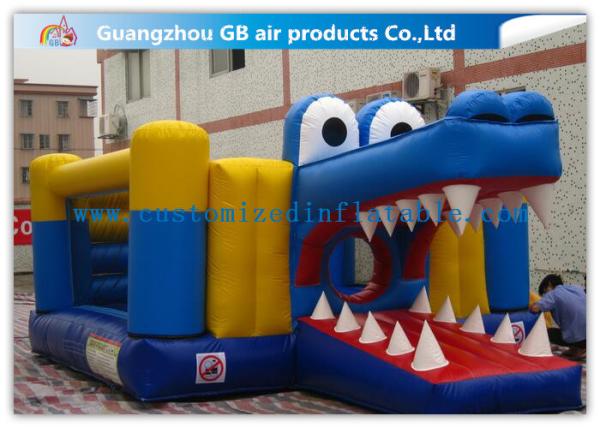 Quality 20 Ft Inflatable Crocodile Bouncer , Crocodile Inflatable Jumper Pvc Tarpaulin for sale