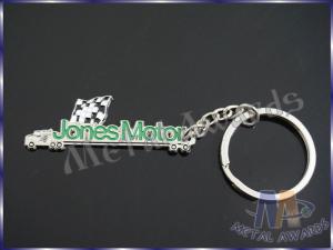 High End Engraved Car Shaped Keychain , Glow In The Dark Keyring Anti Rust