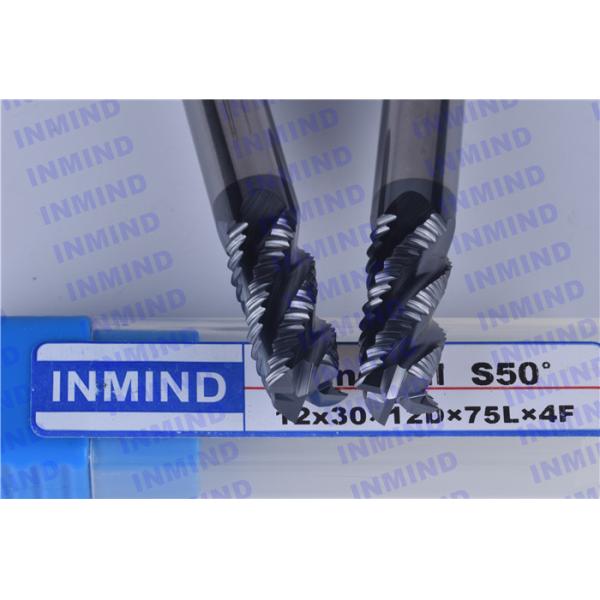 Standard Length Type Rough End Mill , AlTiN Coated 4 Flute End Mill SGS