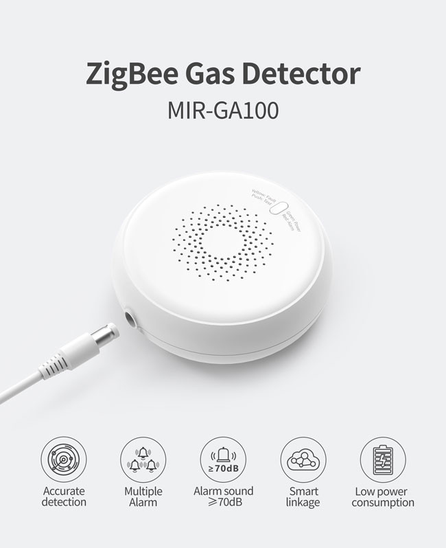 150mA Alarm Zigbee Gas Sensor 70db Buzzer For Natural Gas CH4 Detecting
