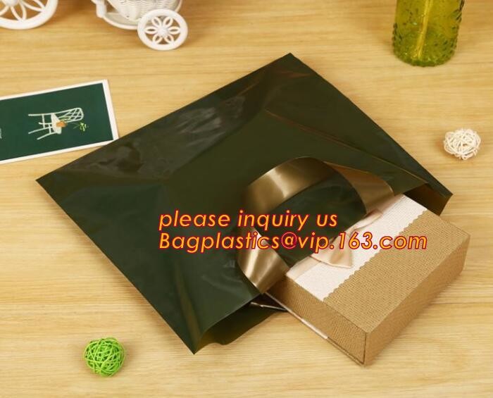 Promotional customized high quality soft loop plastic cloth bag,manufacturer custom soft loop handle polyethylene PE pla