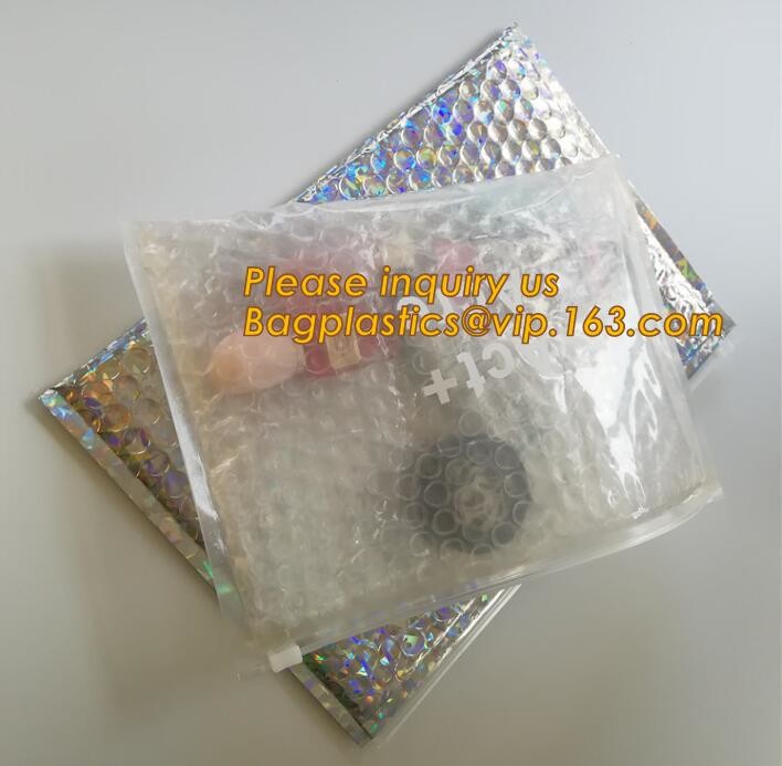 Cosmetic Slider Zip lockk Bubble Bags Bubble Slide Pouch,Zip lockk esd bubble bag bubble packaging wrap cosmetic pouch slide