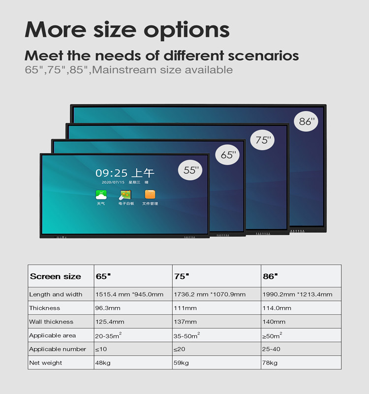 4k Lcd Interactive Touch Screen 85in Dual System Outdoor Digital Display Screens