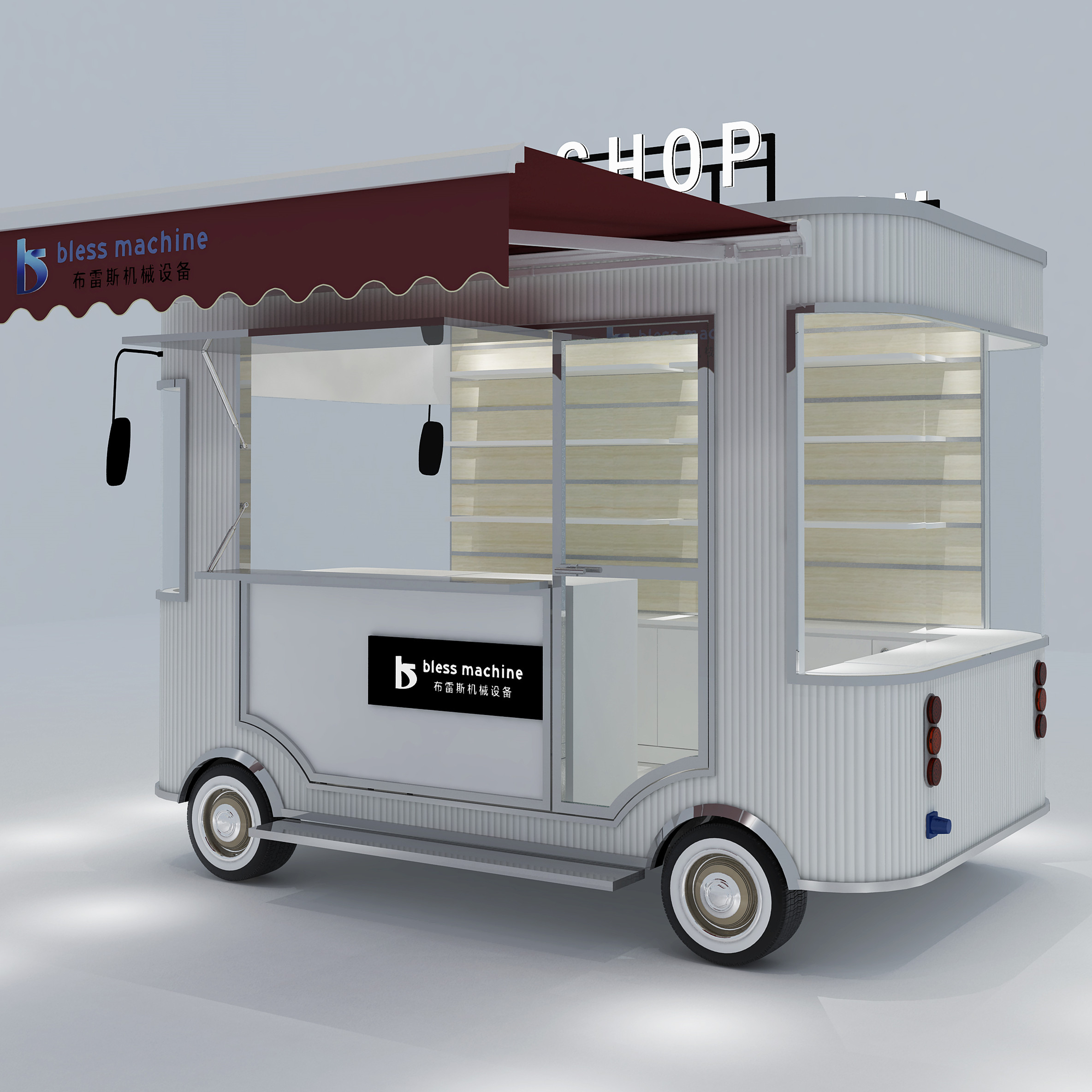 Customerized Electric Mobile Street Fast Food Snack Catering Van Truck Trailer Kiosk
