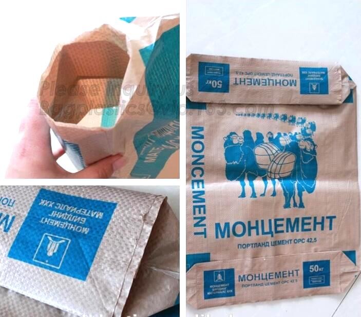 Hot Selling Kraft Paper PP Woven Plastic Cement Valve Bag For 25Kg,kraft paper laminated pp woven sandwich bag for logis