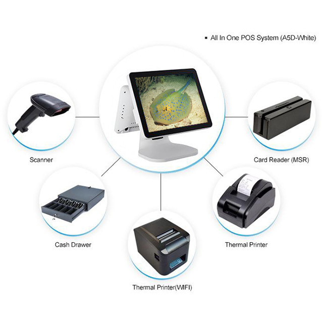 Stable Retail Touch Screen Cash Register For Small Business , Intel Celeron I7 Pos Dual Monitor