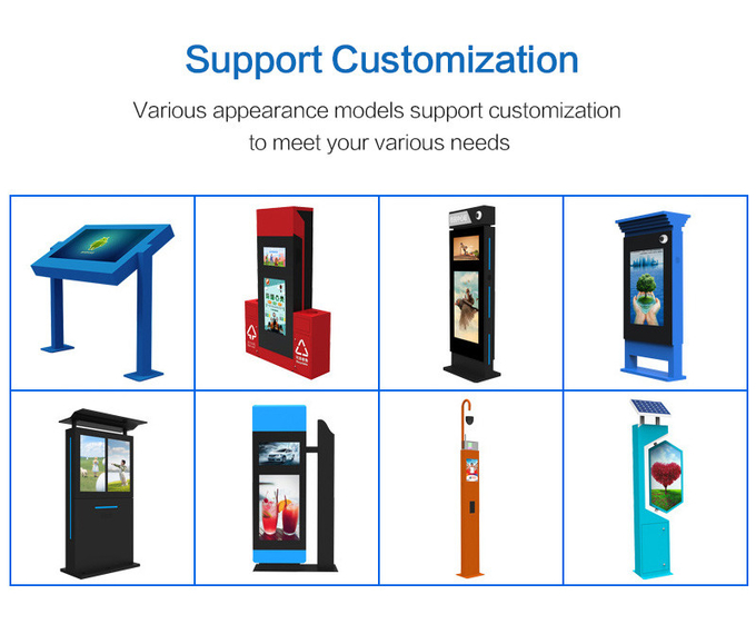 Outdoor Air Conditioner Lcd Digital Signage Touch Screen 98inch Lcd Kisok Display Durable