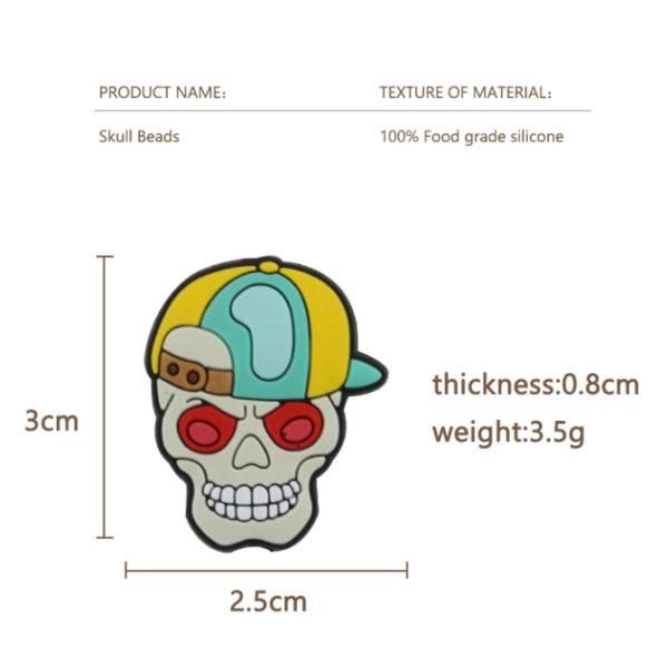 Custom halloween skull pumpkins Silicone Focal Bead for DIY pens keychains