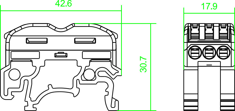 4kv Spring Wiring Fast 4.0mm² Din Rail Terminal Blocks