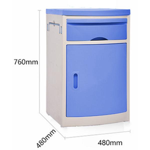 Lightweight Hospital Bedside Nightstand ABS Fireproof Easy Installation