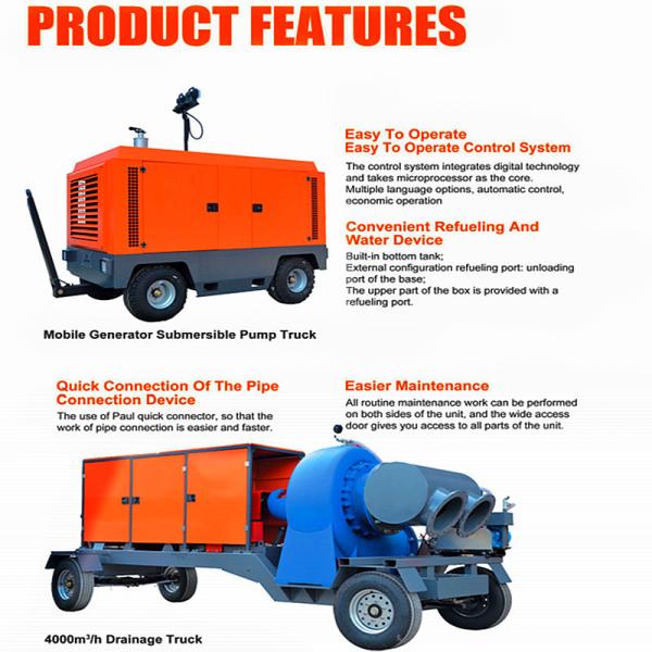Trailer Mounted Water Pump Set Solid Handing 76mm Single Stage Pump Diesel Engine Self Priming Pump