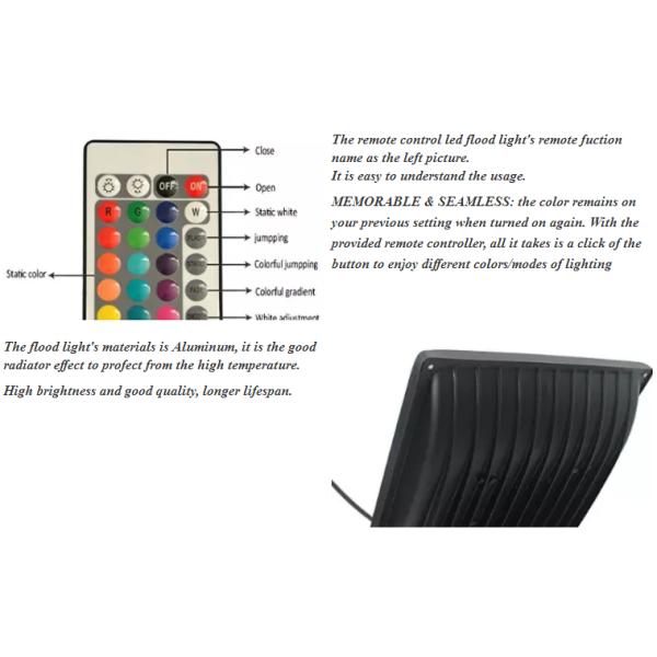 10w 20w 30w Outdoor LED Flood Lights , IP65 RGB LED Flood Lights Weather Proof