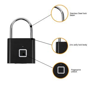 Keyless Biometric Smart Fingerprint Padlock Zinc Alloy Mini Fingerprint Lock