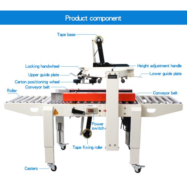 6-12 mm Sealing Width Automatic Top And Bottom Drive Belt Adhesive Tape Sealer Case Box Carton Sealing Machine