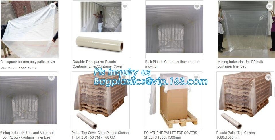 Customized Square Bottom or Side Guesst Plastic Protective Pallet Covers, 4 Mil Dust proof Clear Pallet Covers, BAGPLAST