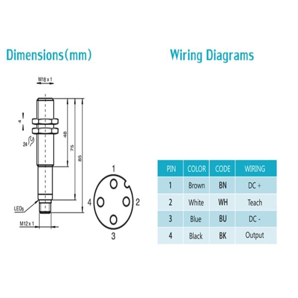 Position Diameter 18MM IP65 Ultrasonic Proximity Switch