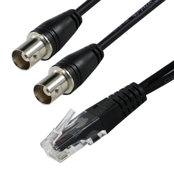 RJ45 to Dual BNC Adapter Cable for T1/E1 Signal Transmission