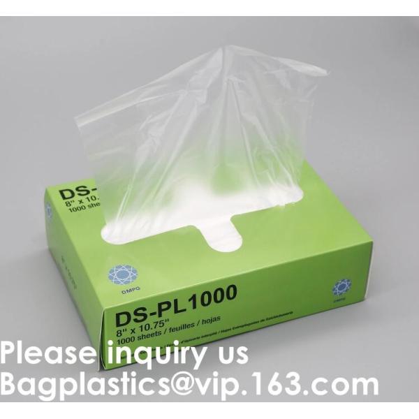 High Density Poly Film, Polyethylene, 8 x 10 3/4 Sheets,Plastic Deli and Bakery Wrap,Pop-Up Plastic Food Wraping Sheets
