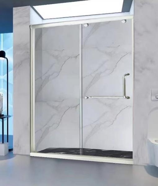 Quality One Fixed One Sliding Aluminium Shower Door 1.9M Height 1.8M Width Polishing for sale