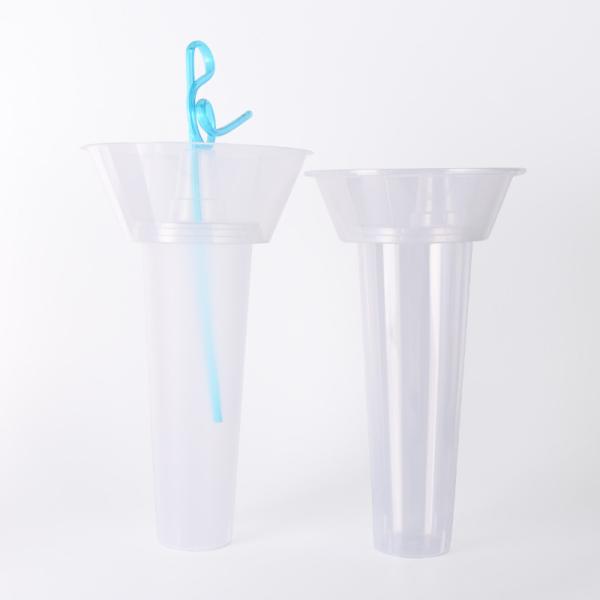 Quality Custom Design Plastic Cups With Logo Disposable Plastic Cups For Snack 2 In 1 for sale