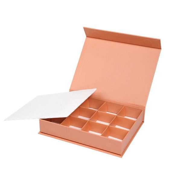 Eco Friendly Pink Party Chocolate Cookie Kraft Paper Boxes Dessert Box Chocolate Packaging Gift Magnetic Box with Dividers