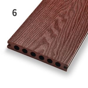 Patios 3D Composite Decking Commercial WPC Hollow Decking Profile