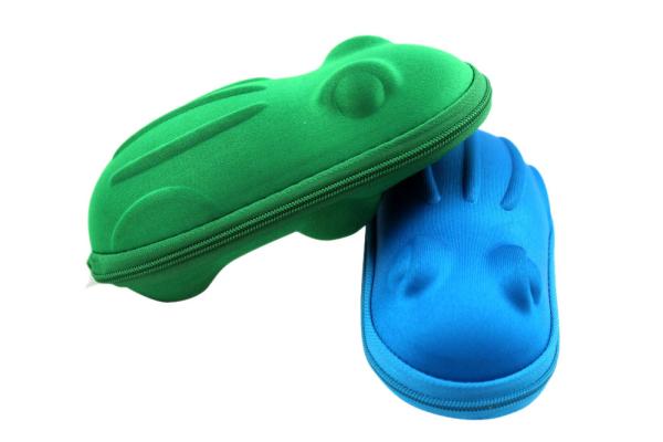 Quality eva zipper  kids spectacles cases with frog shape and light weight for sale