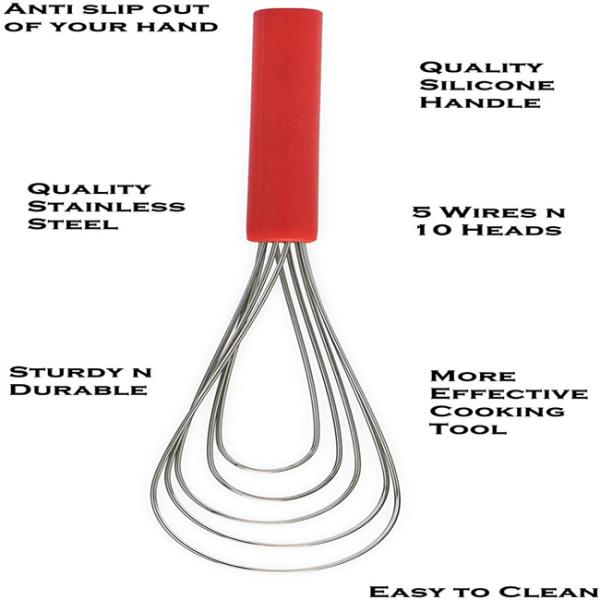 10 Heads Kitchen Utensils Whisk Multifunctional Chrome Plated SS Material