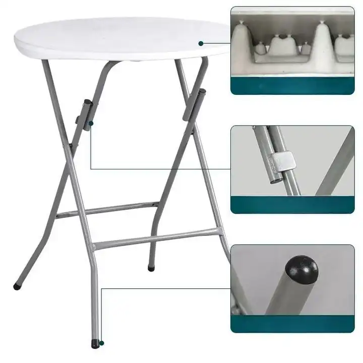 Mail Packing 60cm Round White Plastic Mini Bar Dining Table with Customized Color