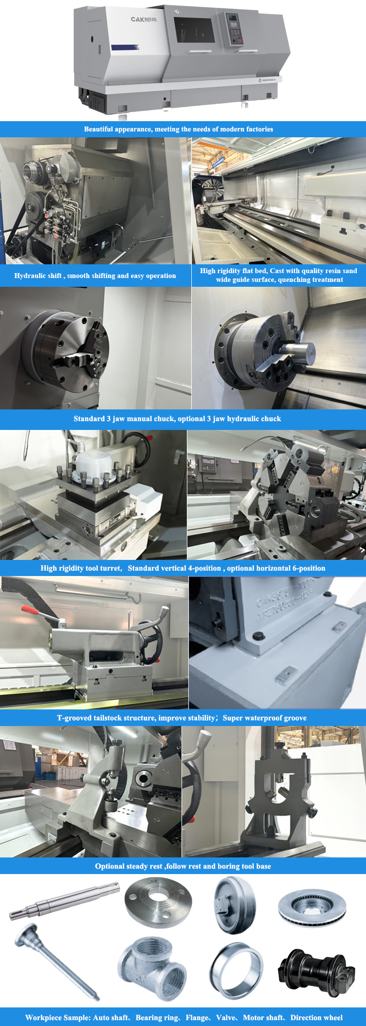SMTCL Economical CNC Lathe CAK5085 Flat Bed CNC Lathe Machine 500mm CNC Torno Lathe