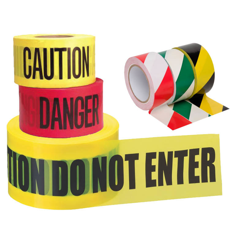 Custom Non Adhesive PE Warning Barrier Tape Road Blocking Safety Maker Caution Tape
