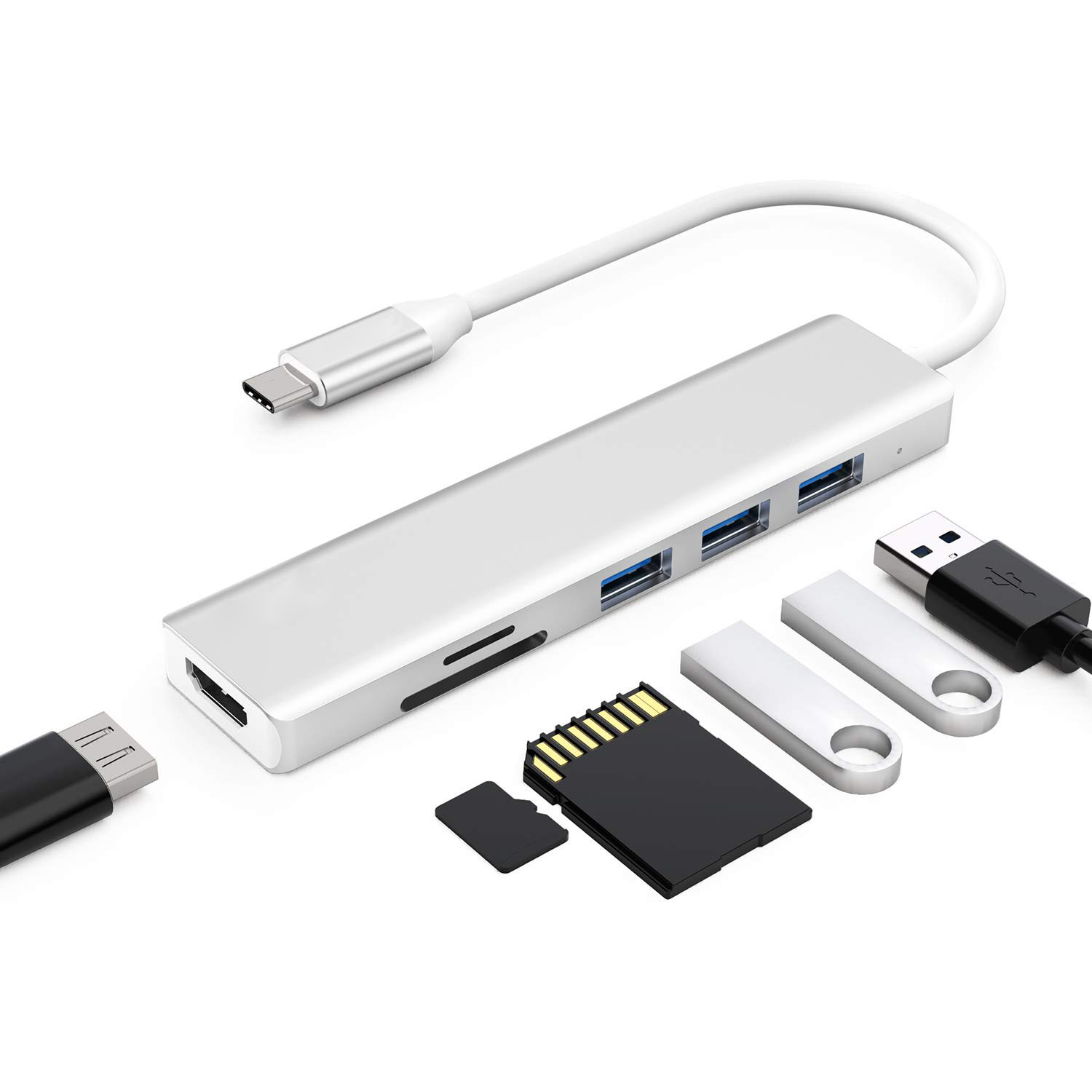 Integrated USB C Hub 10gbps HDMI USB A Card Reader Data Transfer Speed