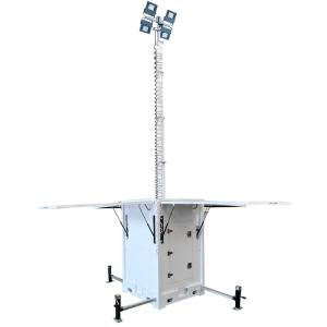High Mast LED Portable Solar Light Tower Mobile For Parking Lot Lighting