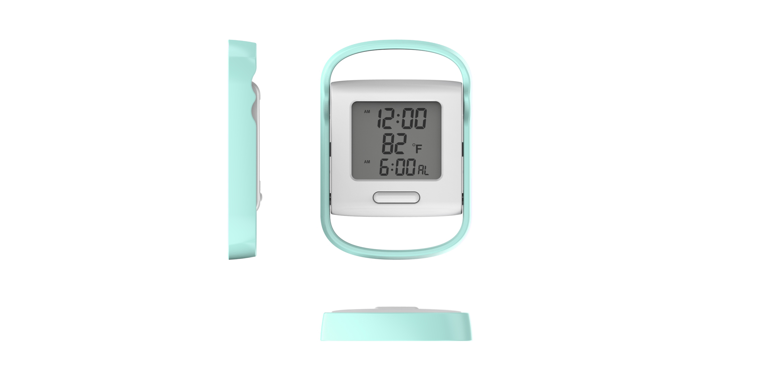 LCD Display Creative Fashion Digital Time Clock With Indoor Temperature